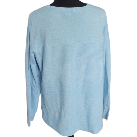 Croft & Barrow Baby Blue Ribbed Sweater Size XL - Picture 3 of 8